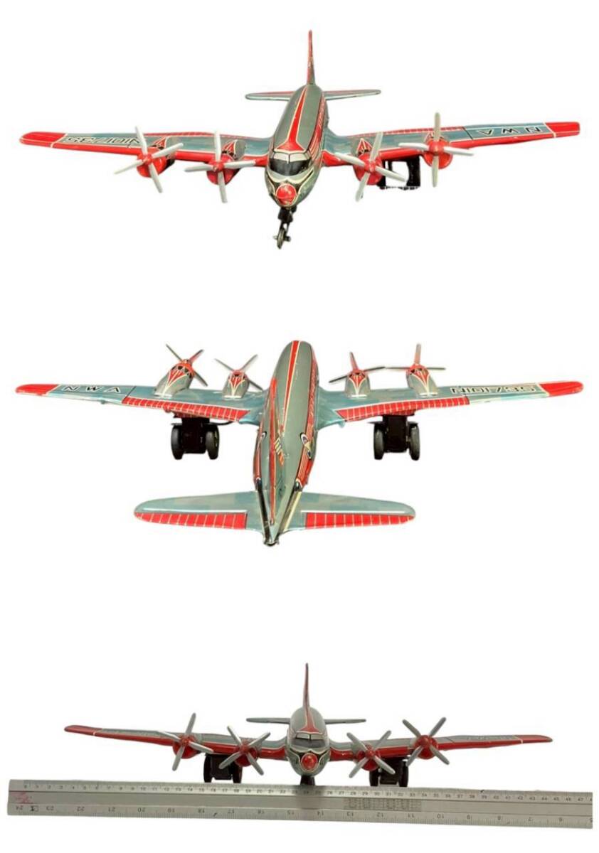 Asahi Northwest Orient Tin Passenger Airplane — Extra-Large 46 cm Showa Japanese Vintage Airliner