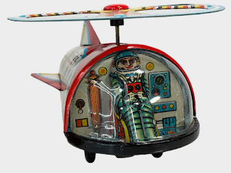 Asahi XP-07 Tin Space Ship Friction Toy Japan Showa Vintage Sci-Fi Spacecraft with Box