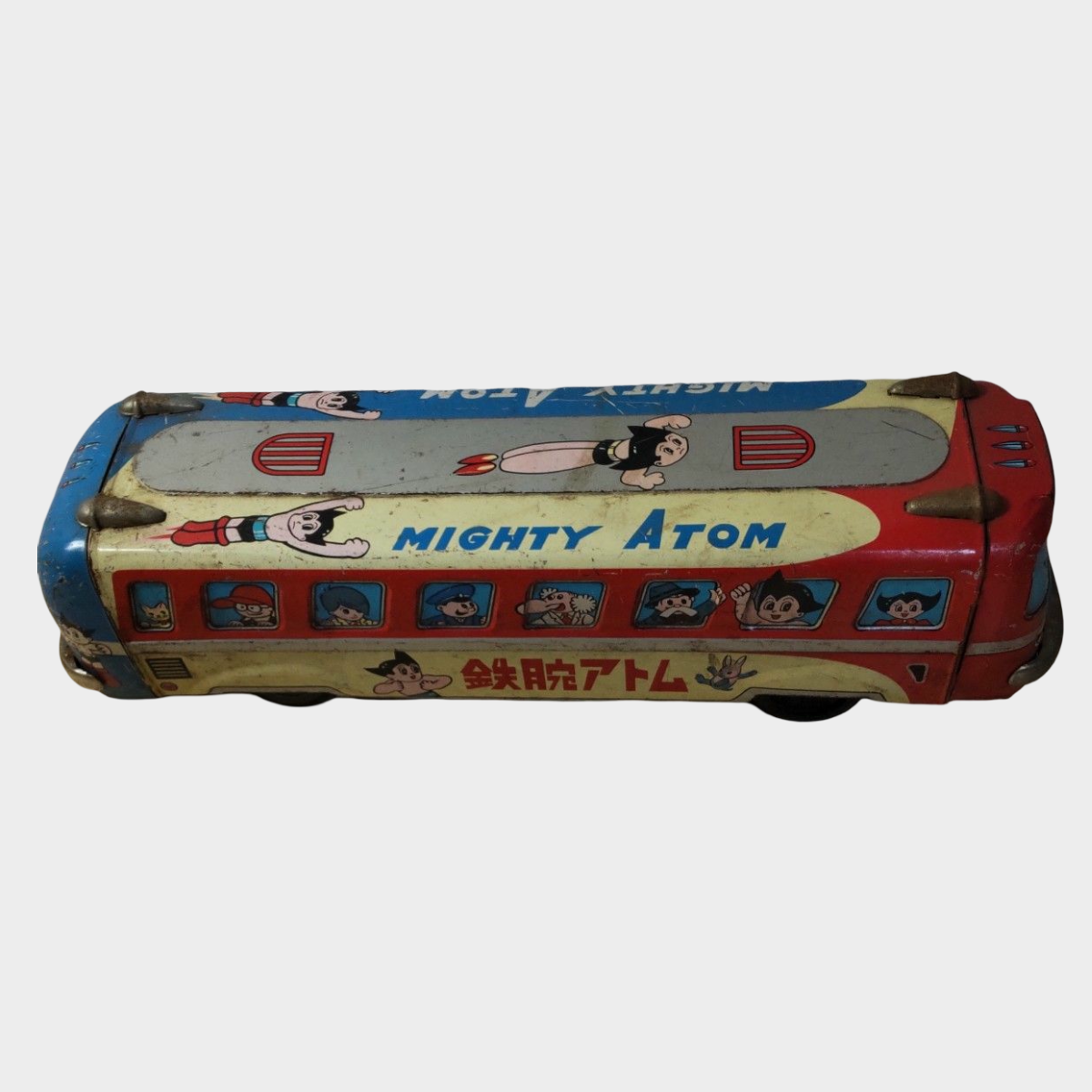 Vintage Astro Boy Tin Bus Mighty Atom Japanese Lithographed Tin Toy Showa Era