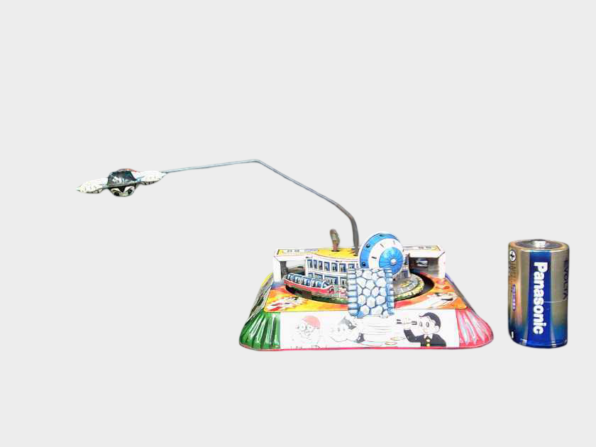 Showa Japanese Tin Flying-Action Astro Boy (Tetsuwan Atom) Toy — Wind-Up Display Artifact