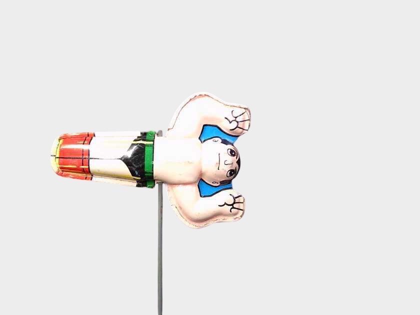 Showa Japanese Tin Flying-Action Astro Boy (Tetsuwan Atom) Toy — Wind-Up Display Artifact