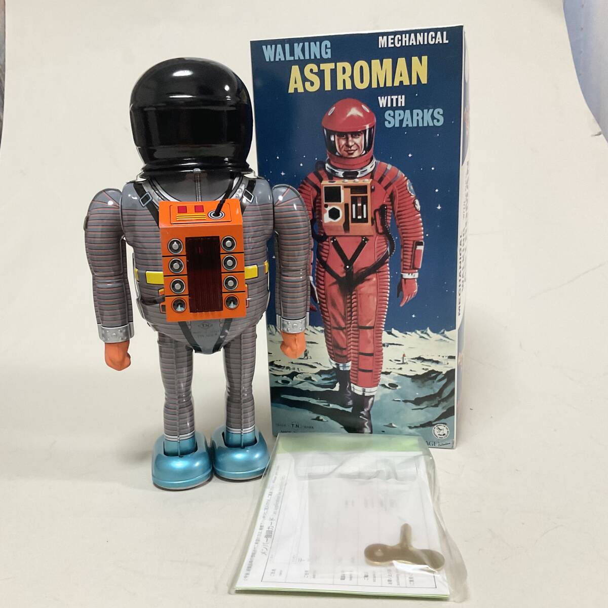 Astroman Grey Walking Mechanical Tin Robot with Sparks Boxed with Papers Space Age Vintage-Style Collectible (Copy)