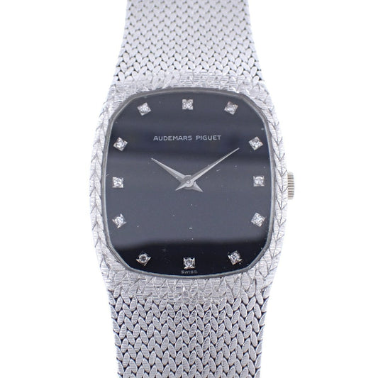Audemars Piguet Cobra 12-Diamond Black Dial · 18K White Gold · Cal. 2090 Manual Wind · Integrated Bracelet Vintage Watch