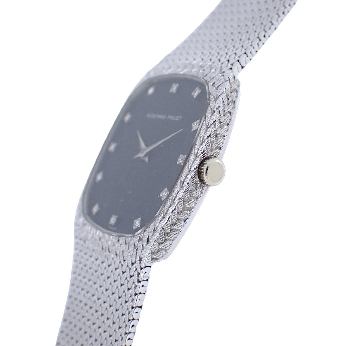Audemars Piguet Cobra 12-Diamond Black Dial · 18K White Gold · Cal. 2090 Manual Wind · Integrated Bracelet Vintage Watch