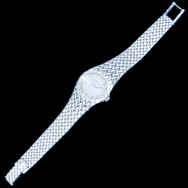 Audemars Piguet Cobra 18K White Gold Diamond Dial & Diamond Hands Manual-Wind Bracelet Watch 25mm