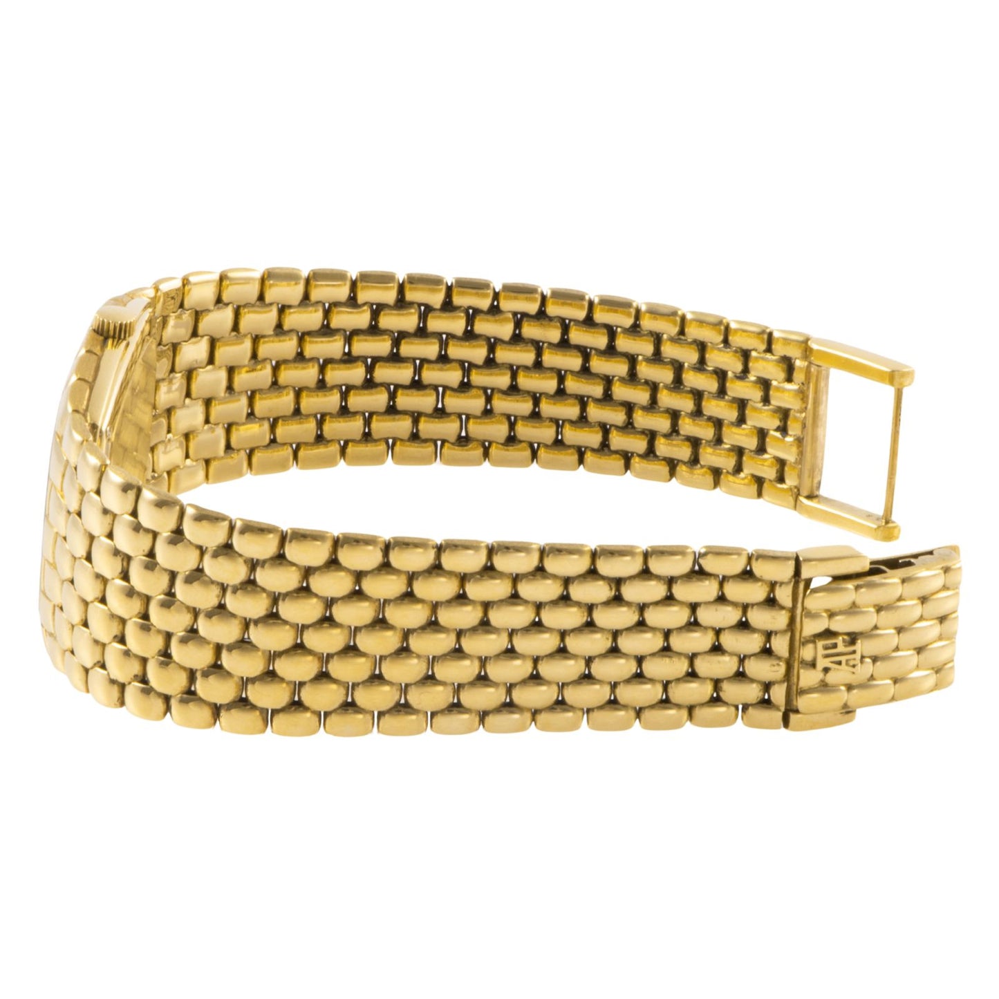 Audemars Piguet Cobra 18K Yellow Gold · 12-Diamond Gold Dial · 81.1g · Manual-Wind Integrated Bracelet Vintage Watch