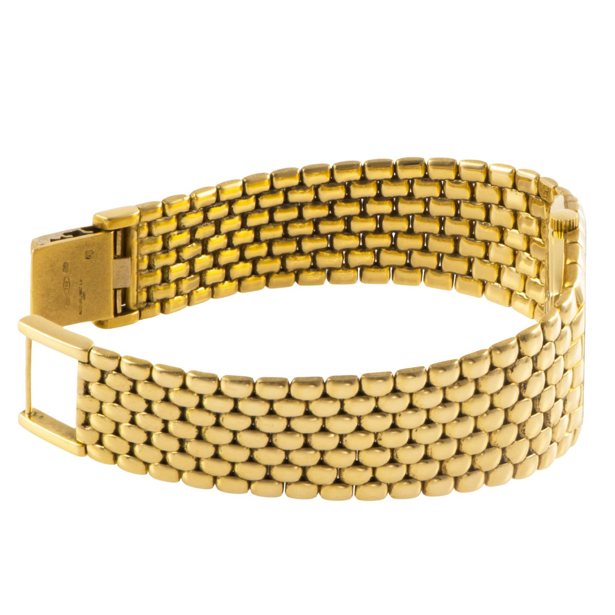 Audemars Piguet Cobra 18K Yellow Gold · 12-Diamond Gold Dial · 81.1g · Manual-Wind Integrated Bracelet Vintage Watch