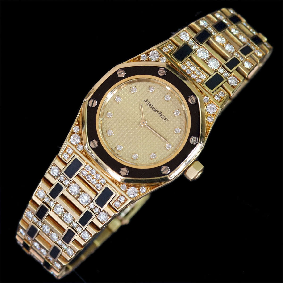 Audemars Piguet Royal Oak Ref. 66240BA 18K Yellow Gold Diamond Black Accent Quartz 26mm