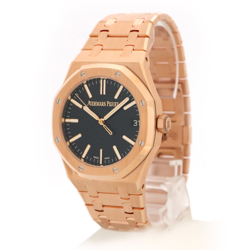 Audemars Piguet Royal Oak Selfwinding Ref. 15510OR.OO.1320OR.04 · 18K Pink Gold · Black Grande Tapisserie Dial · 41mm · Calibre 4302 · Full Gold Bracelet