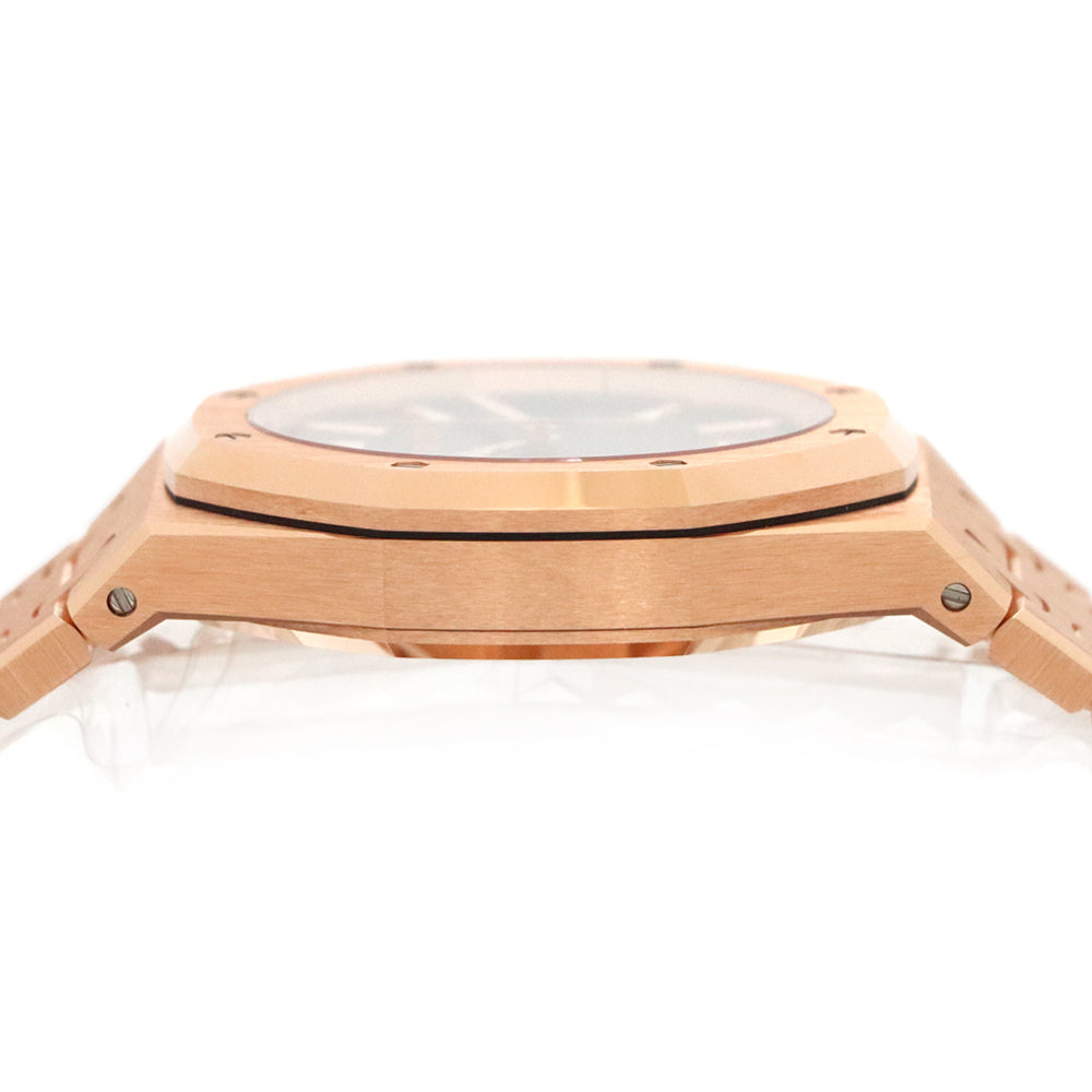 Audemars Piguet Royal Oak Selfwinding Ref. 15510OR.OO.1320OR.04 · 18K Pink Gold · Black Grande Tapisserie Dial · 41mm · Calibre 4302 · Full Gold Bracelet