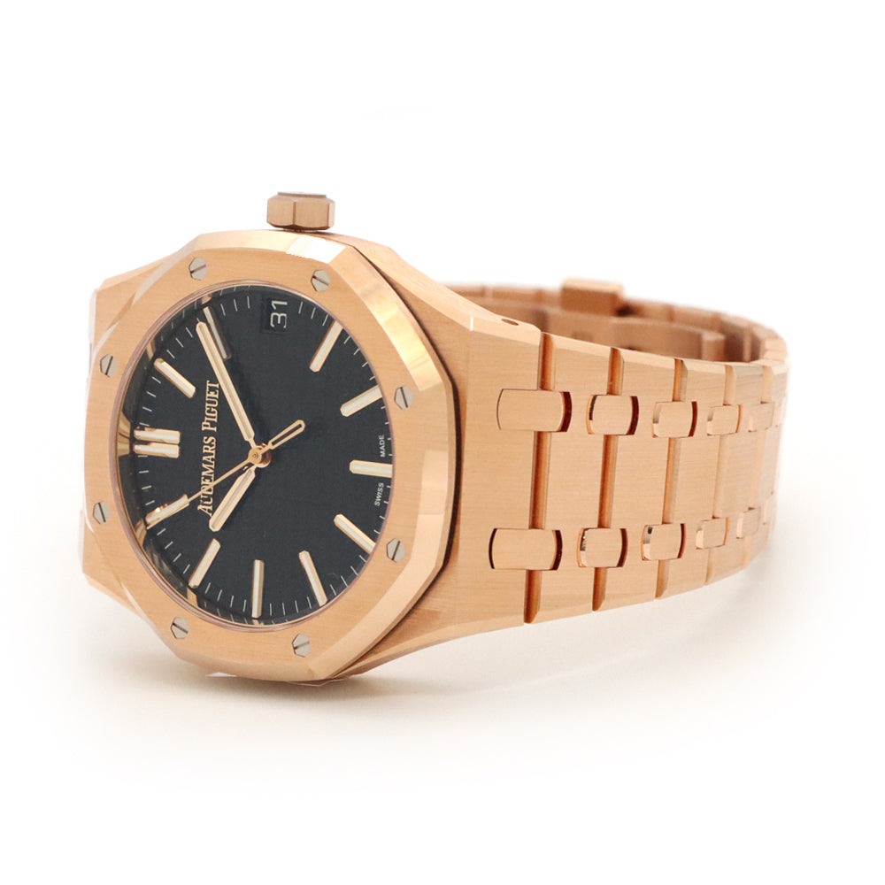 Audemars Piguet Royal Oak Selfwinding Ref. 15510OR.OO.1320OR.04 · 18K Pink Gold · Black Grande Tapisserie Dial · 41mm · Calibre 4302 · Full Gold Bracelet