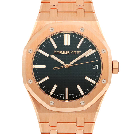 Audemars Piguet Royal Oak Selfwinding Ref. 15510OR.OO.1320OR.04 · 18K Pink Gold · Black Grande Tapisserie Dial · 41mm · Calibre 4302 · Full Gold Bracelet
