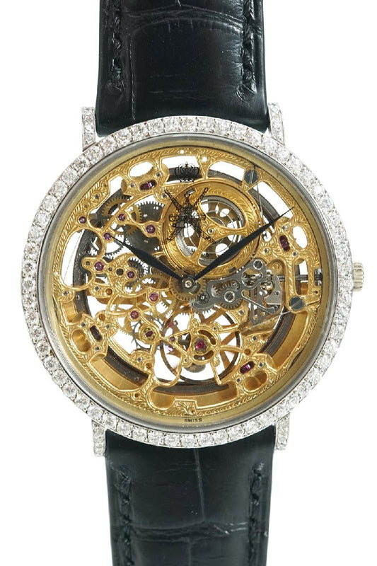 Audemars Piguet Skeleton 18K White Gold Diamond Bezel Sultan of Oman Khanjar Vintage Watch