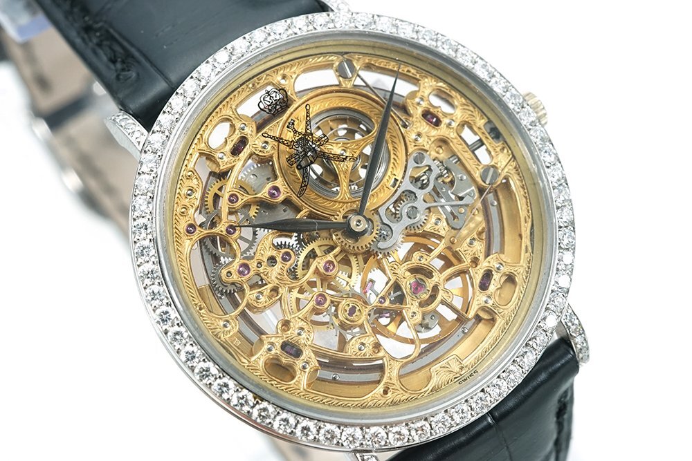 Audemars Piguet Skeleton 18K White Gold Diamond Bezel Sultan of Oman Khanjar Vintage Watch