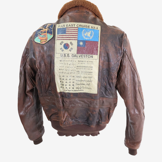 Avirex G-1 M-422A Far East Cruise Patch Jacket Goatskin USA Naval Flight Jacket Size 46 Vintage Limited
