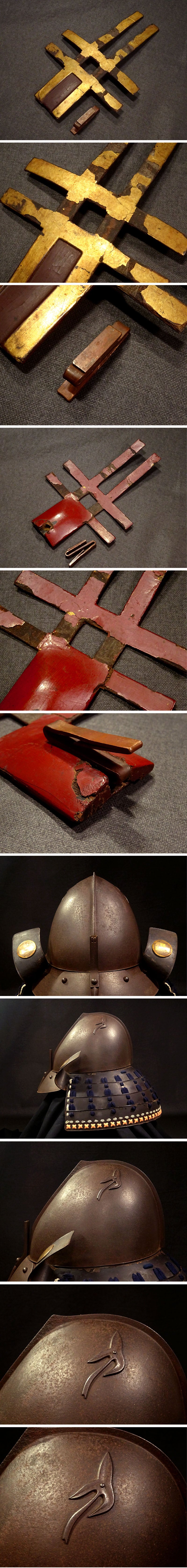 Awa Hachisuka-Domain Court Armor Maker Kabuto — “Nakahachiman Gen Yoshiichi” Manner, Suji-bachi Iron Bowl with Gilded Crestwork, Late Edo Period Taste