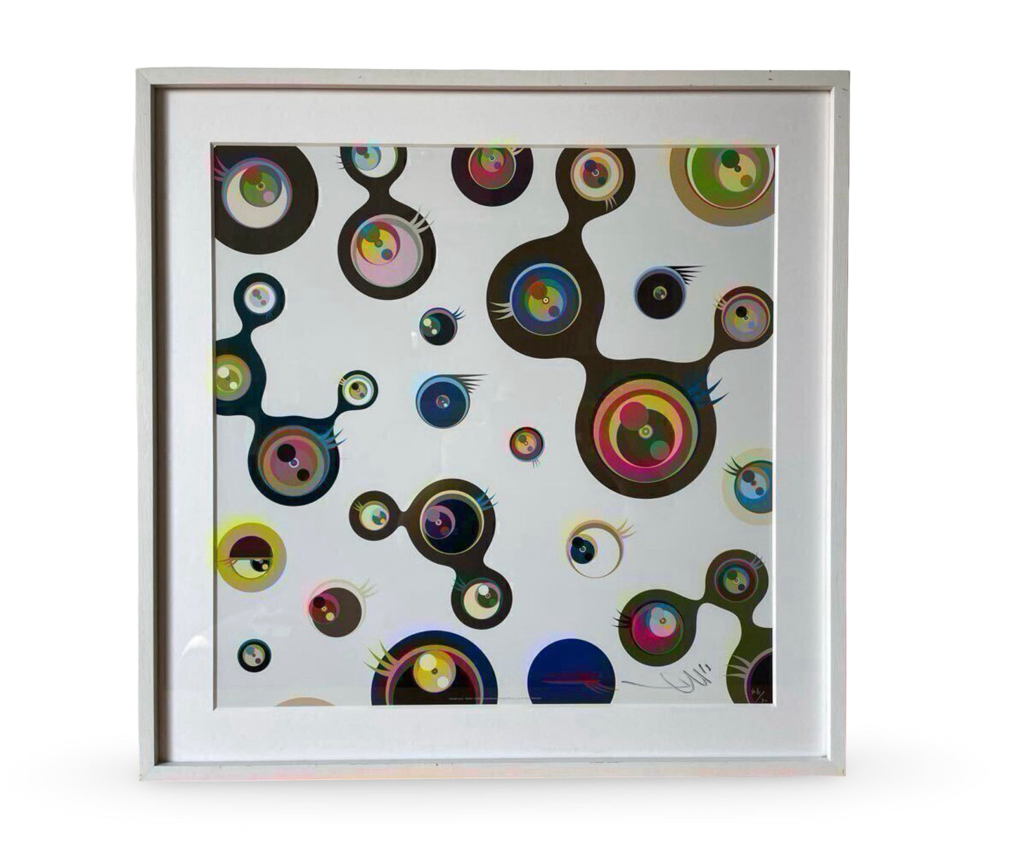 Takashi Murakami “Mememe Kurage White” Complete Set (1–4) Offset Lithographs Limited 300 Signed Kaikai Kiki Framed