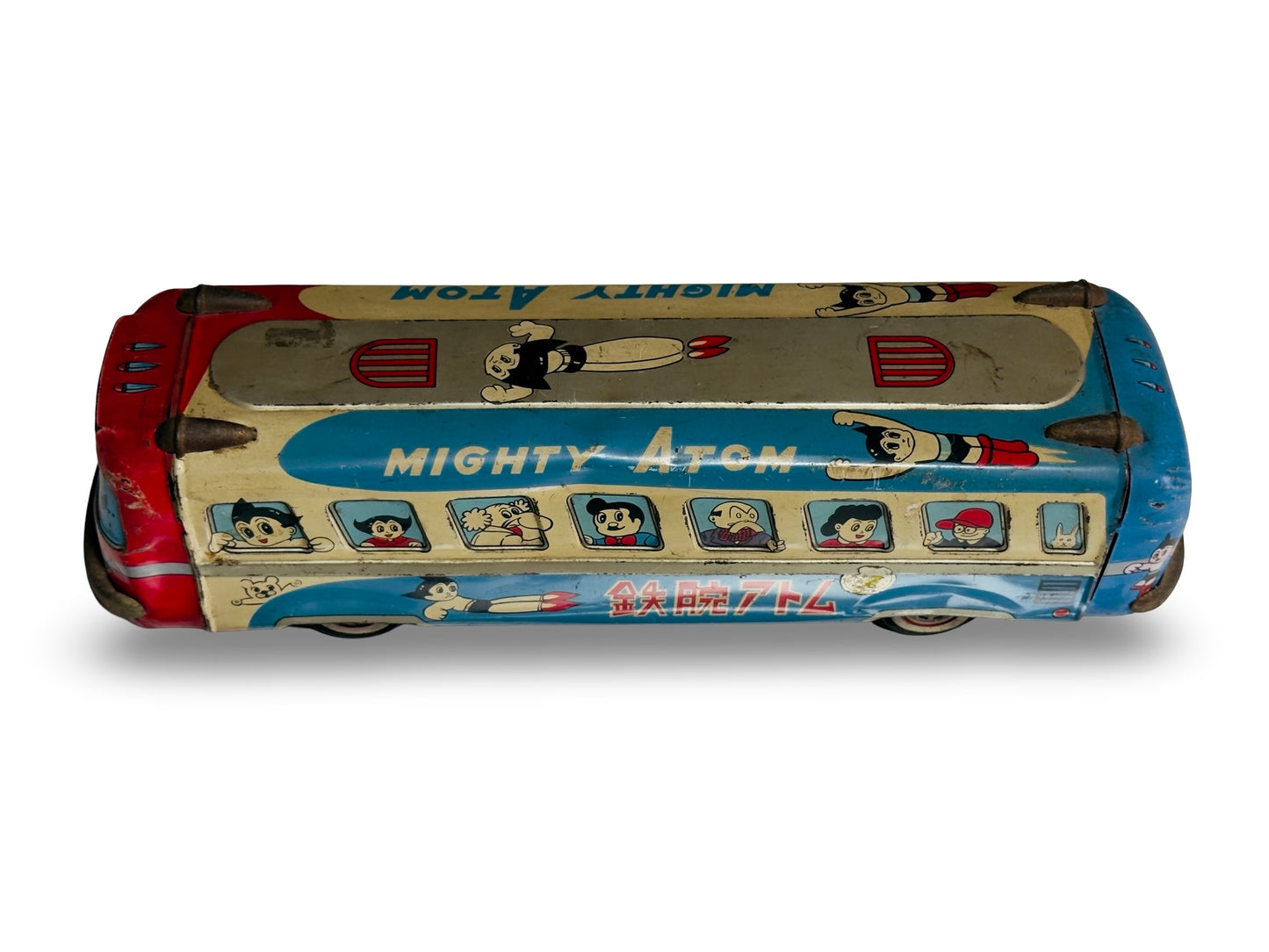 Vintage Mighty Atom (Astro Boy) Tin Bus – 1960s Japan Tin Toy – Tezuka Osamu Era