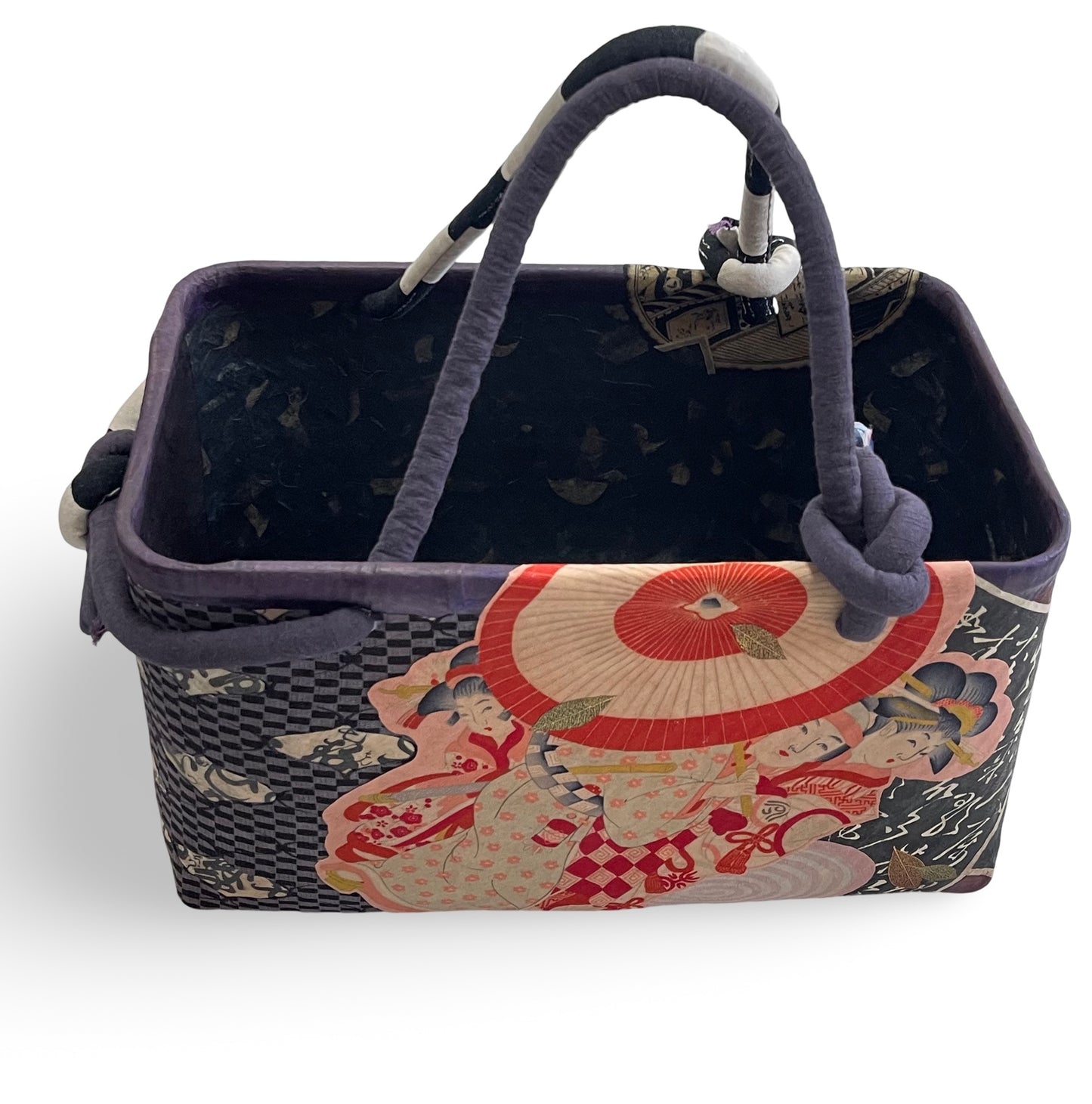 Handmade Japanese Kago Bag Ukiyoe Design