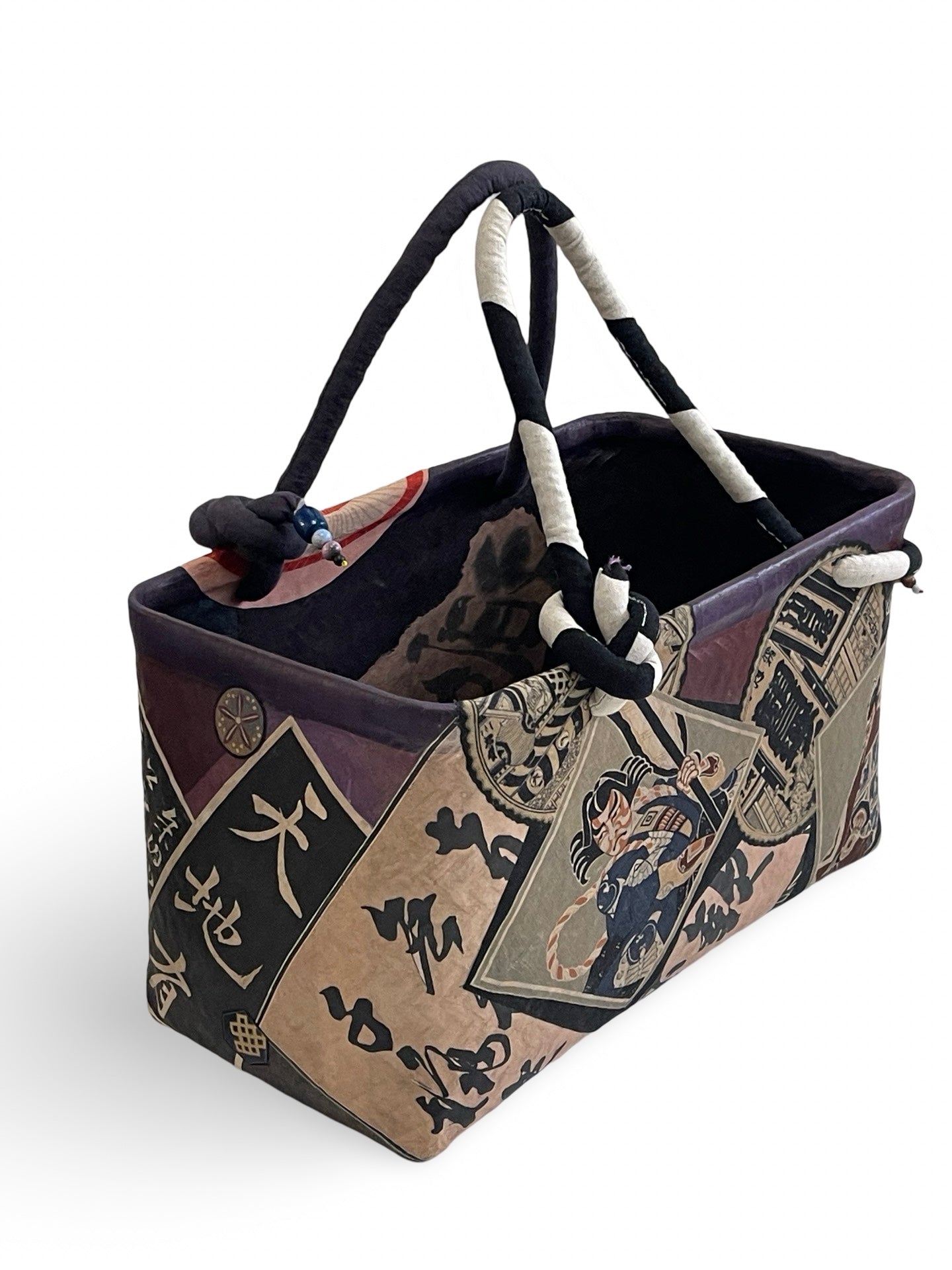 Handmade Japanese Kago Bag Ukiyoe Design