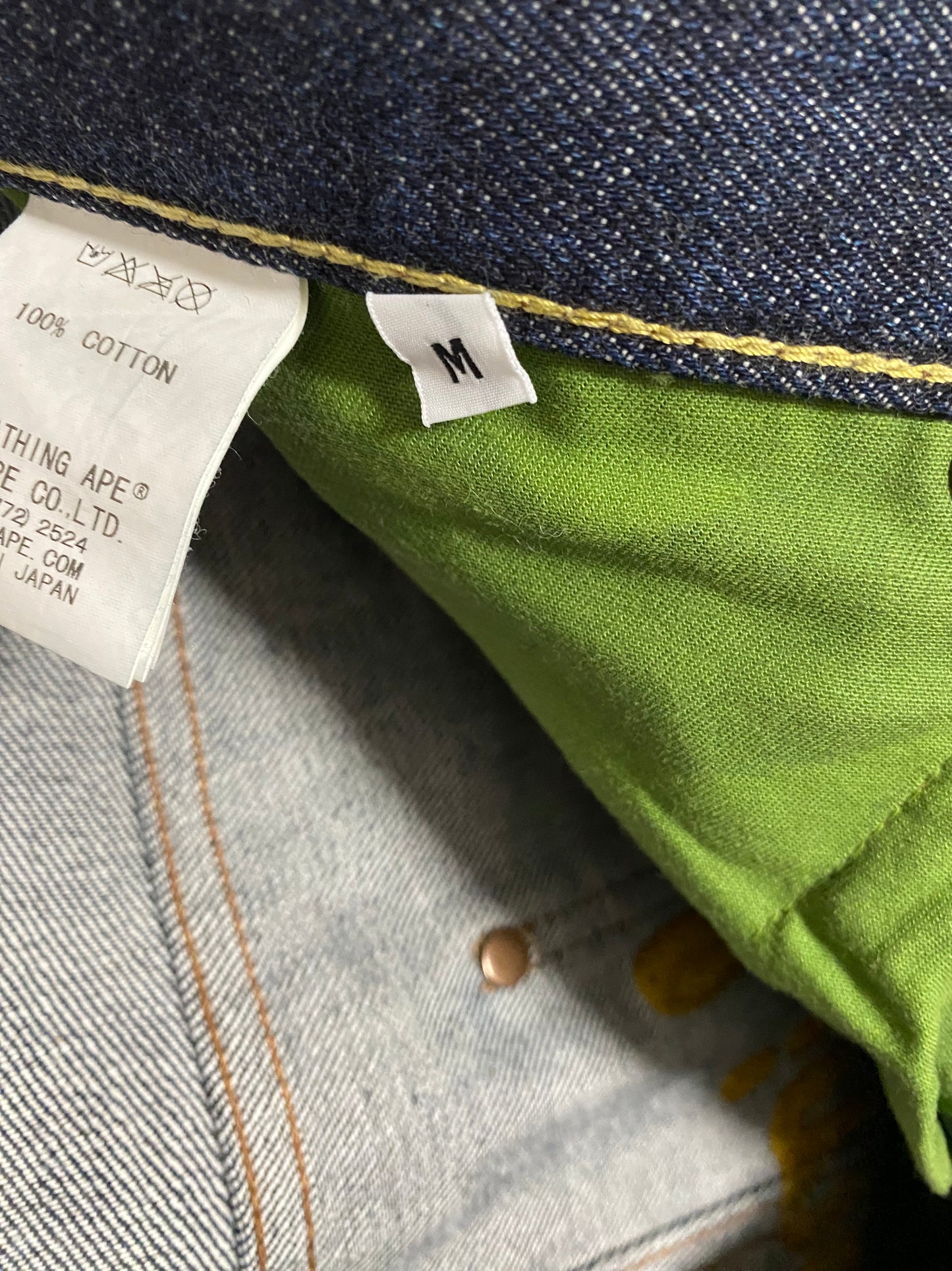 Vintage A Bathing Ape BAPE Embroidered "Ape Shall Never Kill Ape" Jeans | Made in Japan Denim | Color Logo Streetwear