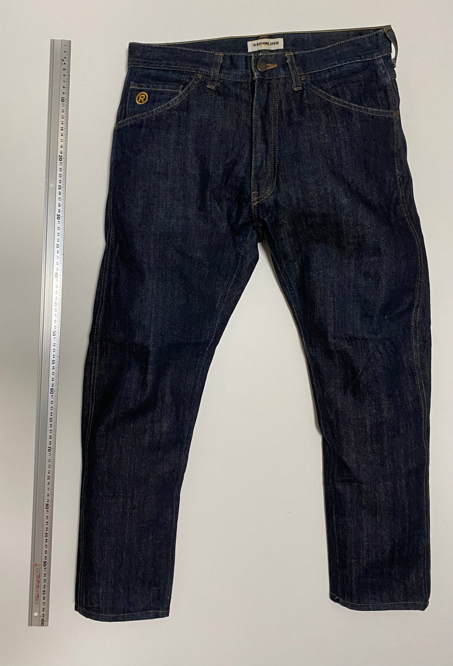 Vintage A Bathing Ape BAPE Embroidered "Ape Shall Never Kill Ape" Jeans | Made in Japan Denim | Color Logo Streetwear