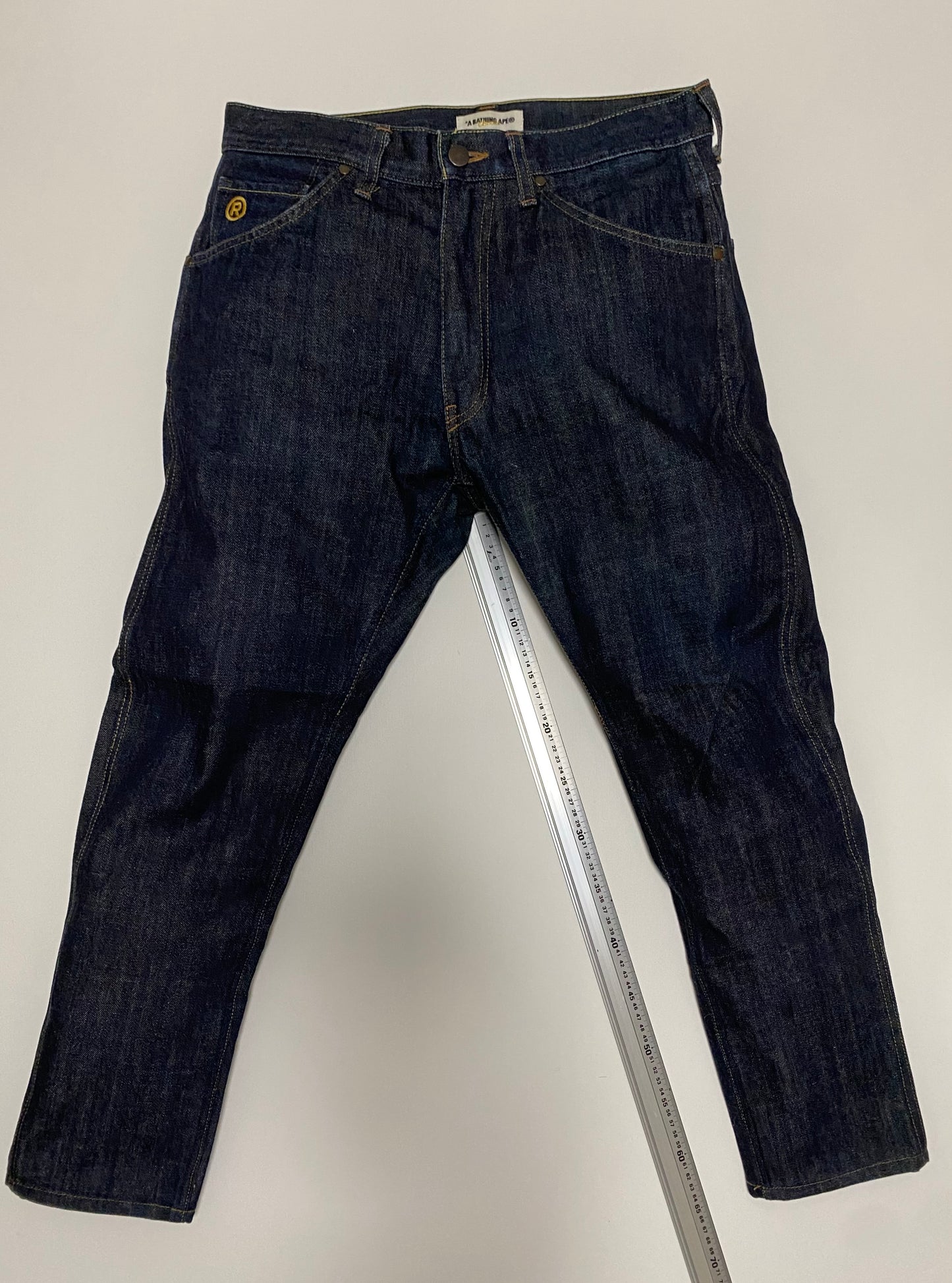 Vintage A Bathing Ape BAPE Embroidered "Ape Shall Never Kill Ape" Jeans | Made in Japan Denim | Color Logo Streetwear