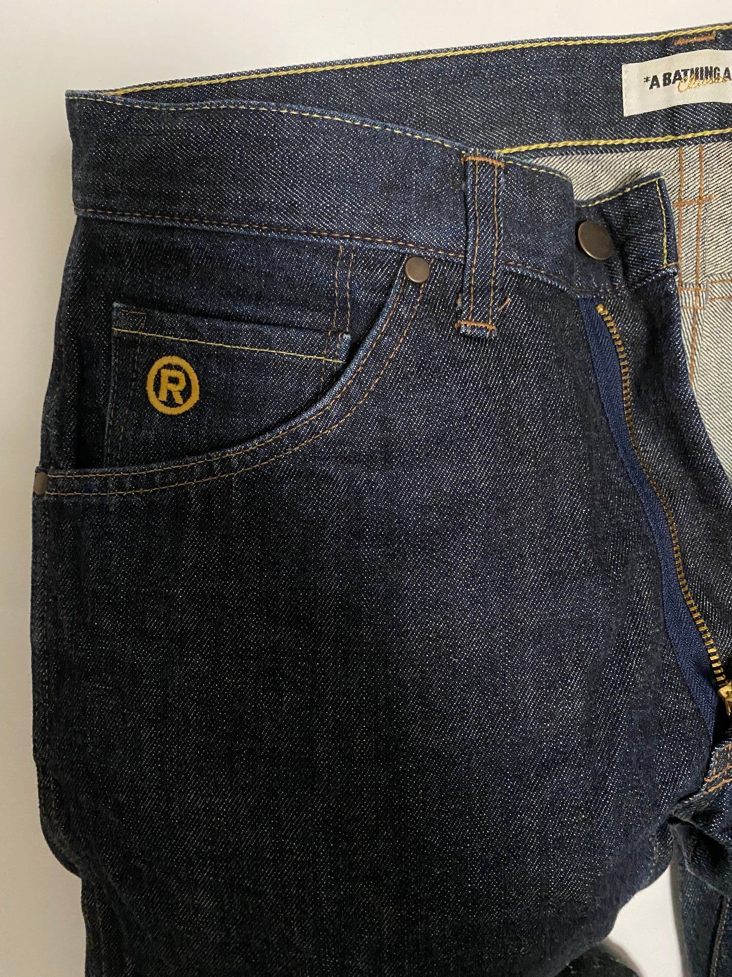 Vintage A Bathing Ape BAPE Embroidered "Ape Shall Never Kill Ape" Jeans | Made in Japan Denim | Color Logo Streetwear