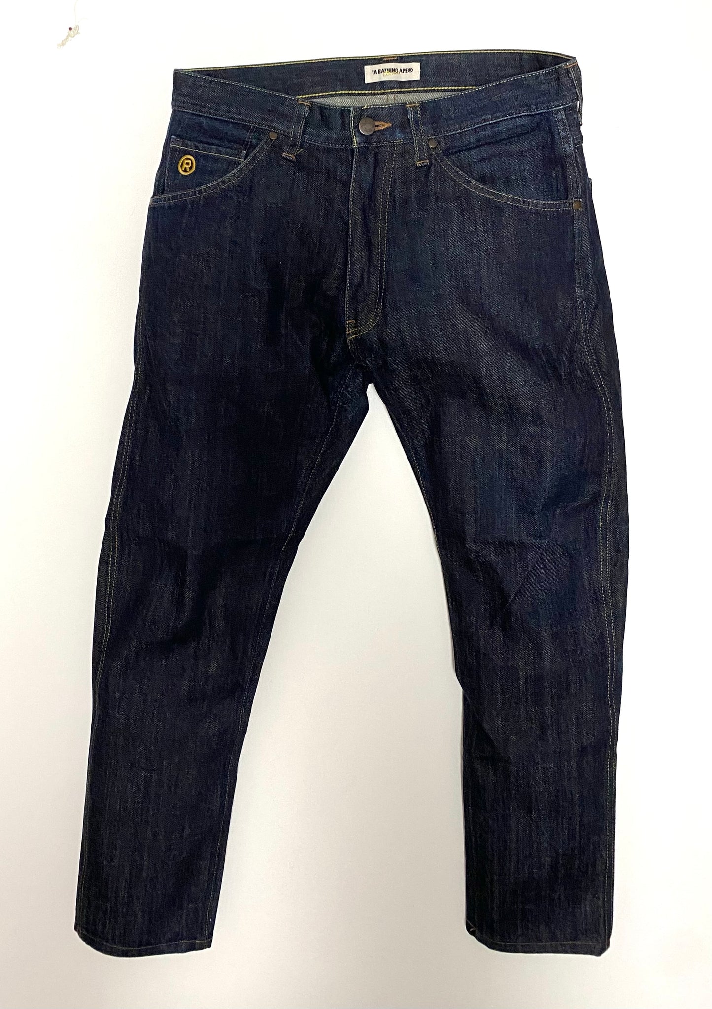 Vintage A Bathing Ape BAPE Embroidered "Ape Shall Never Kill Ape" Jeans | Made in Japan Denim | Color Logo Streetwear