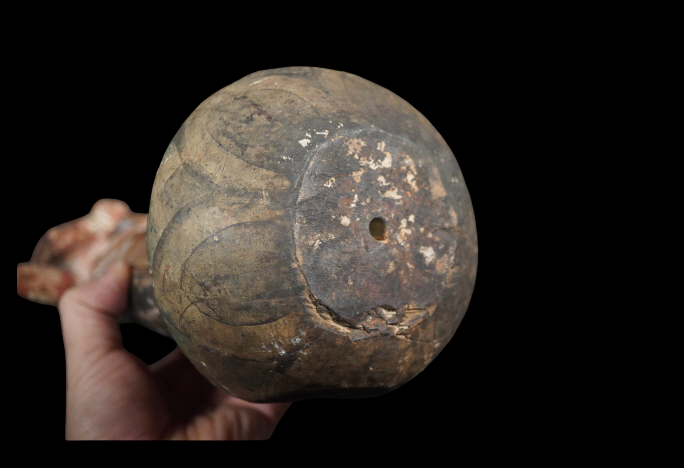 Bato Kannon (Horse‑Headed Kannon) — Edo‑Style Carved Wood Devotional Figure, 40.8 cm — Esoteric Protector Presence