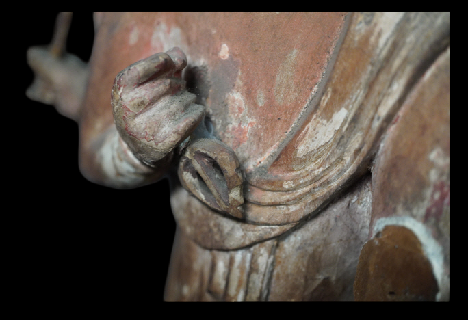 Bato Kannon (Horse‑Headed Kannon) — Edo‑Style Carved Wood Devotional Figure, 40.8 cm — Esoteric Protector Presence