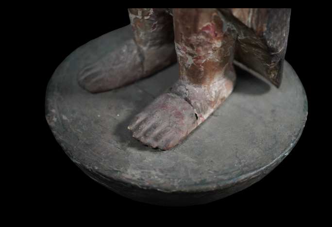 Bato Kannon (Horse‑Headed Kannon) — Edo‑Style Carved Wood Devotional Figure, 40.8 cm — Esoteric Protector Presence