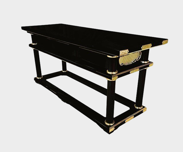 Black Lacquer Temple Altar Furniture Set — Gold‑Fitted “Maruhashira” 3.5‑Shaku Format (4‑Piece) | Made‑to‑Order 60–75 Days