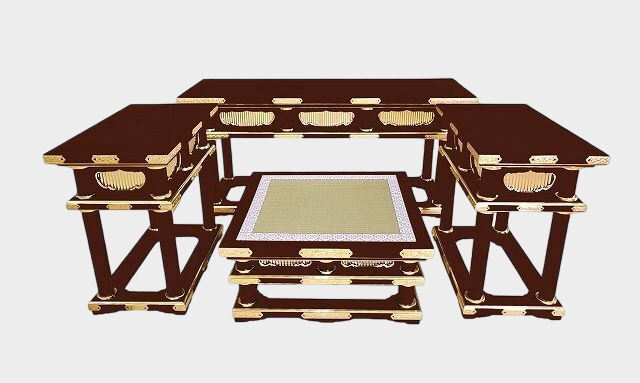 Black Lacquer Temple Altar Furniture Set — Gold‑Fitted “Maruhashira” 3.5‑Shaku Format (4‑Piece) | Made‑to‑Order 60–75 Days