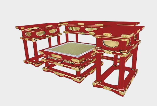 Black Lacquer Temple Altar Furniture Set — Gold‑Fitted “Maruhashira” 3.5‑Shaku Format (4‑Piece) | Made‑to‑Order 60–75 Days