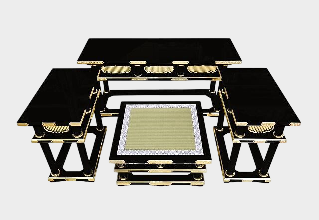 Black Lacquer Temple Altar Furniture Set — Gold‑Fitted “Maruhashira” 3.5‑Shaku Format (4‑Piece) | Made‑to‑Order 60–75 Days