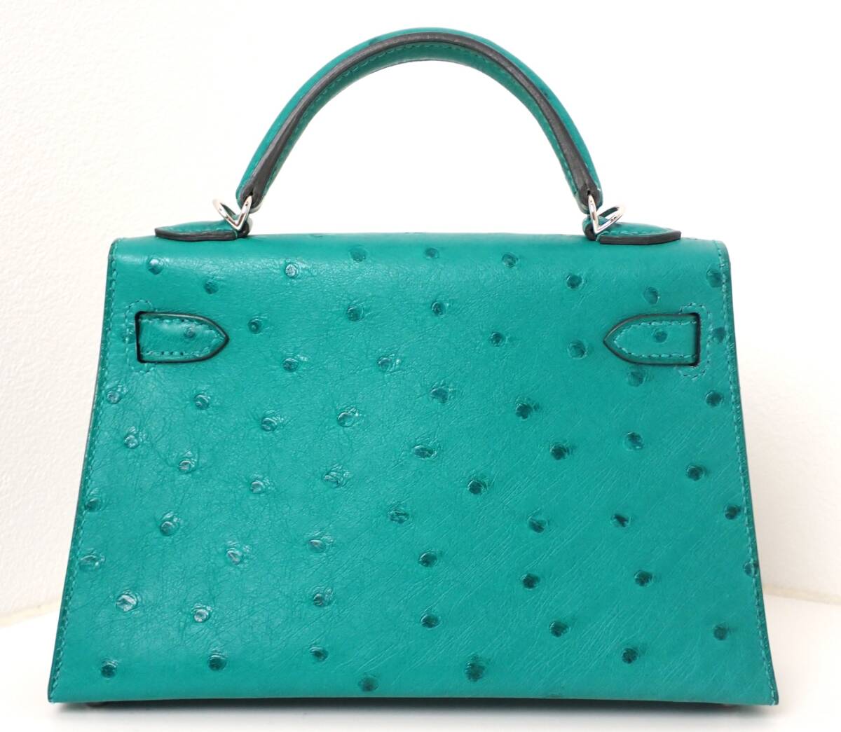 Hermès Mini Kelly II Ostrich Vert Veronese 20cm – Palladium Hardware – 2023 Unused N Condition – Rare Exotic Collector Piece