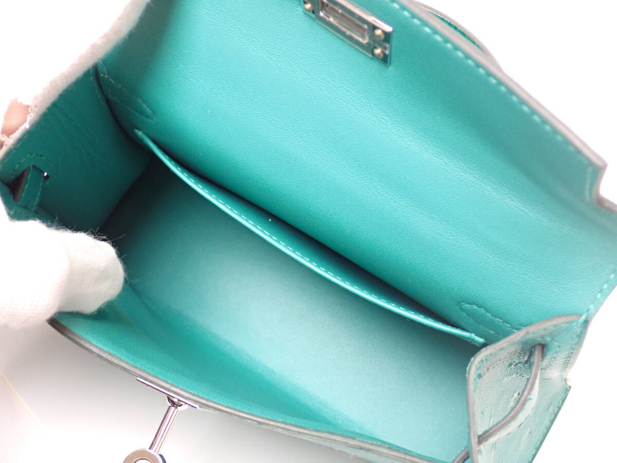 Hermès Mini Kelly II Ostrich Vert Veronese 20cm – Palladium Hardware – 2023 Unused N Condition – Rare Exotic Collector Piece