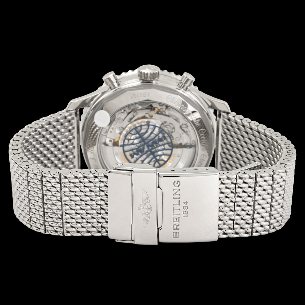 Breitling Navitimer B01 43 “Panama Edition” AB01212B1C1A1 Blue Dial Chronograph Stainless Steel Mesh Full Set A Rank