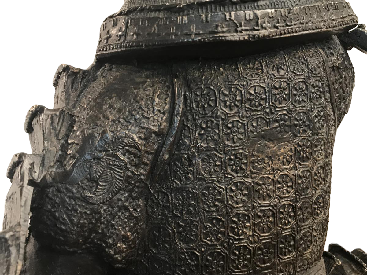 Uesugi Kenshin Samurai Warrior Bronze Sculpture | Dynamic Sengoku Warlord Figure | Heavy Metal Statue, 52 cm (15.6 kg)