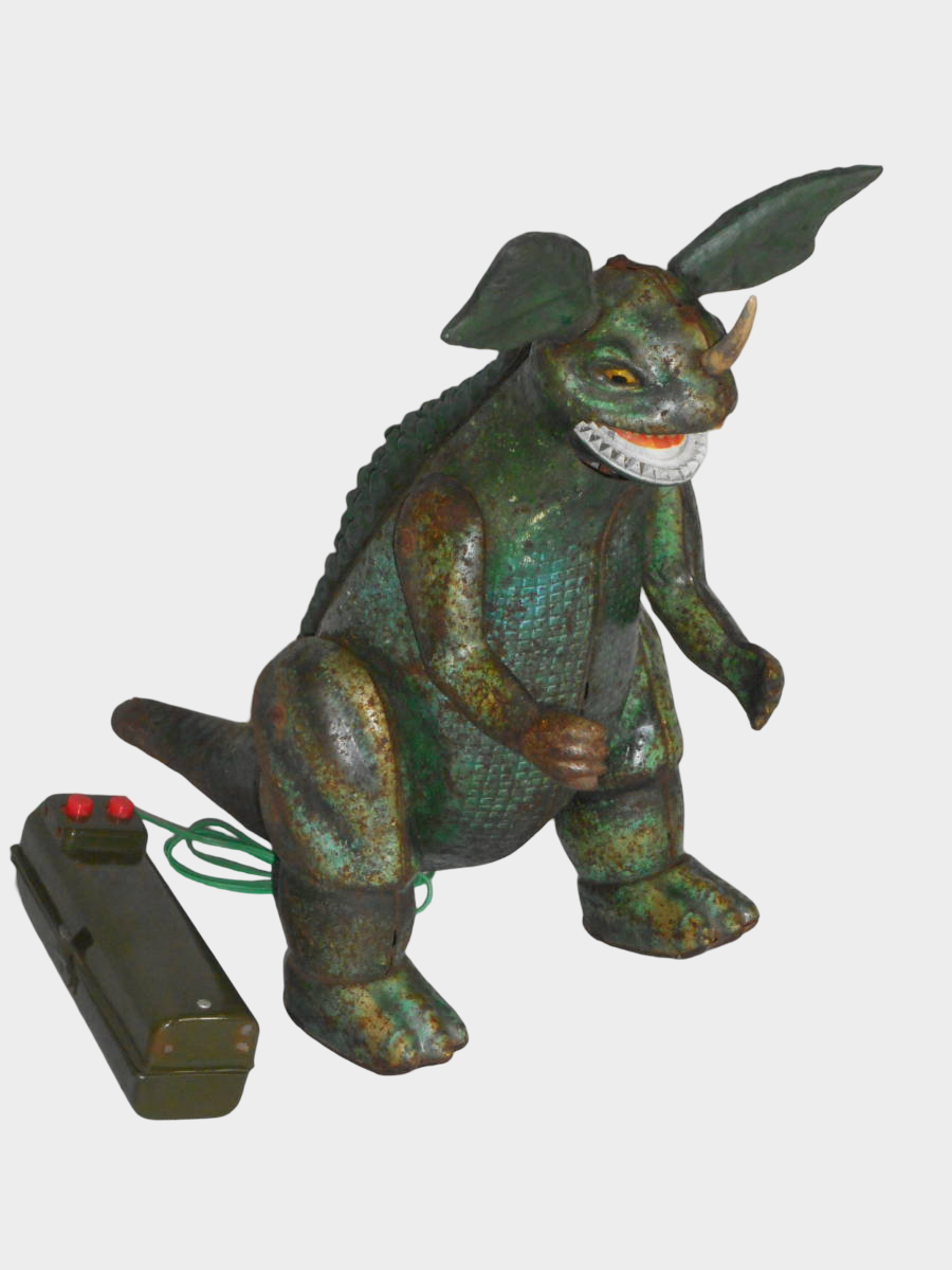Bullmark Baragon Electric Walking Tin Kaiju | Showa-Era Ultraman Monster with Controller