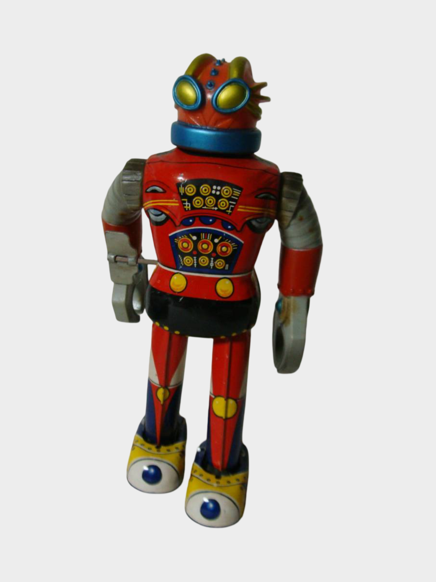 Bullmark Blazer Rock Bat Tin Wind-Up Robot — Showa Japanese Boxed Deadstock