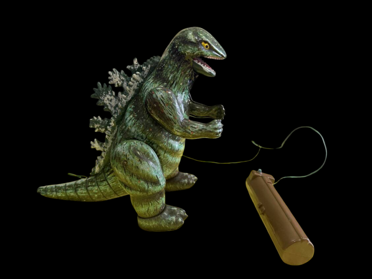 Bullmark Walking Godzilla Battery-Operated Tin Toy | 1970s Showa Era Japanese Kaiju Mechanical