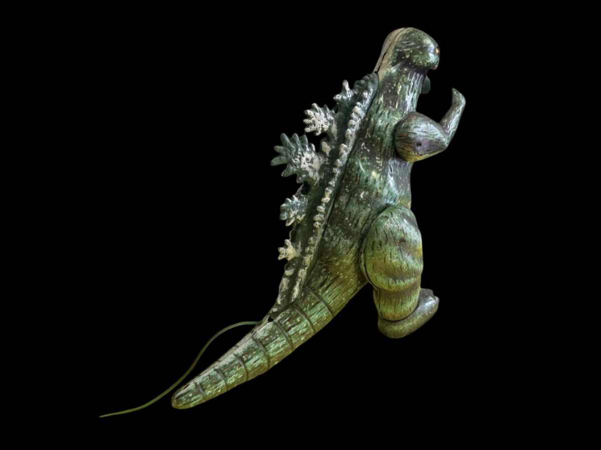 Bullmark Walking Godzilla Battery-Operated Tin Toy | 1970s Showa Era Japanese Kaiju Mechanical
