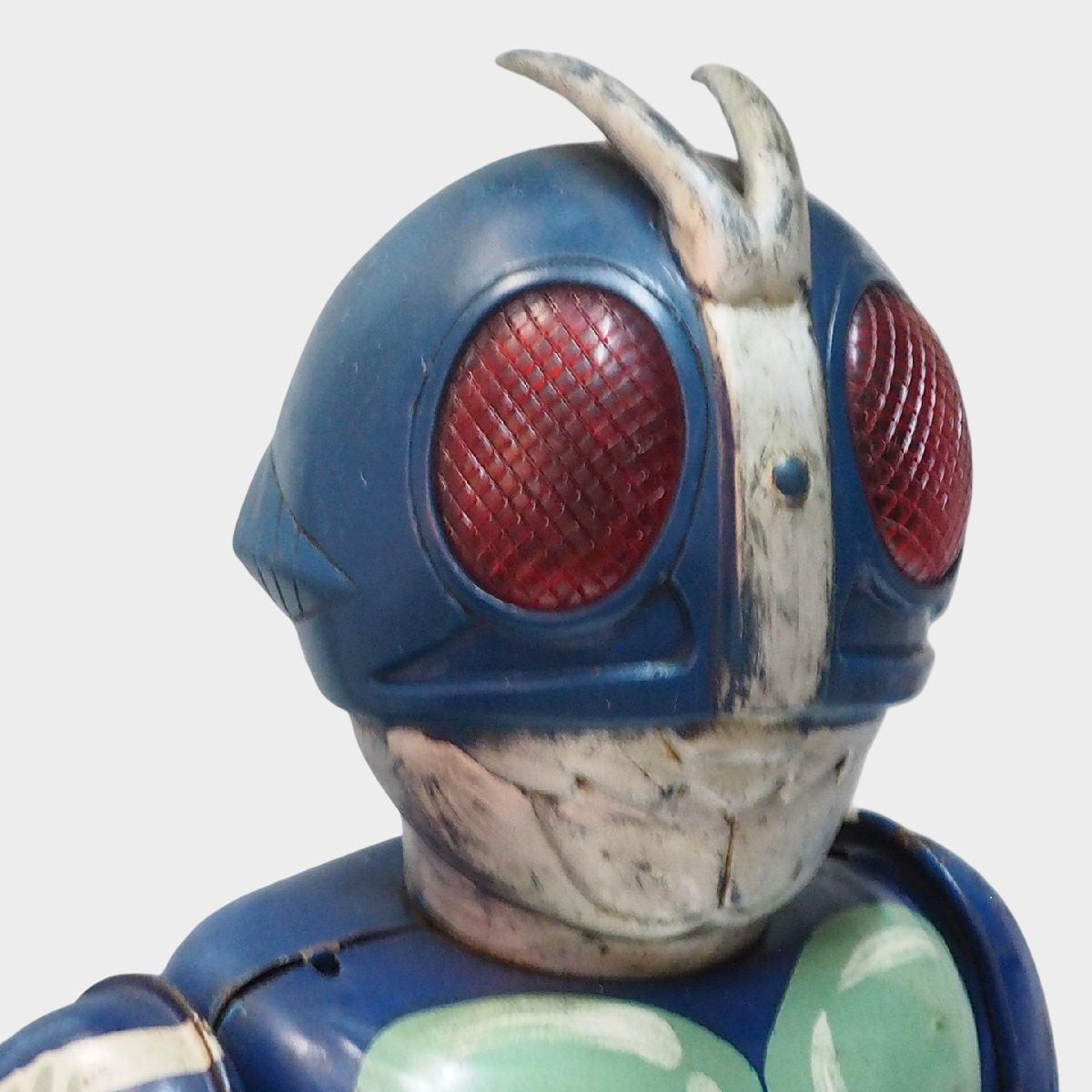 Vintage Japanese Bullmark Kamen Rider No.2 Tin Robot Vintage Japanese Tokusatsu Hero Icon Figure