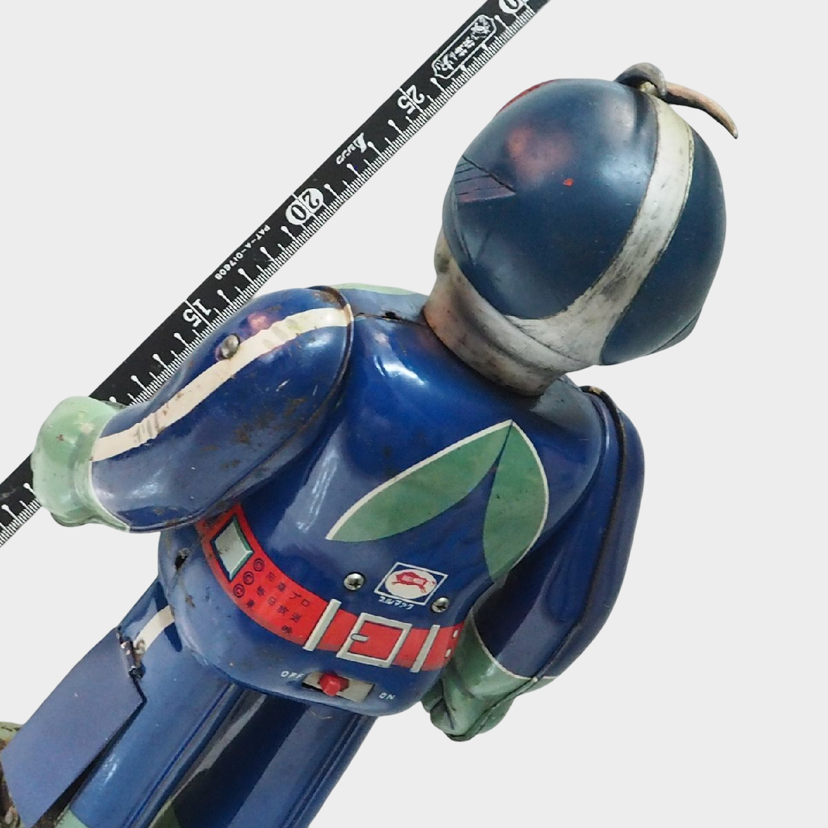 Vintage Japanese Bullmark Kamen Rider No.2 Tin Robot Vintage Japanese Tokusatsu Hero Icon Figure