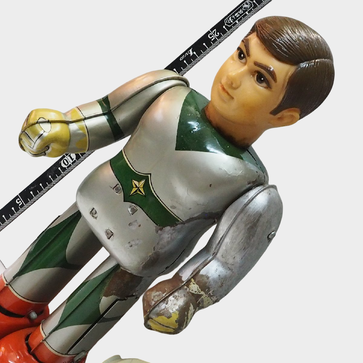 Bullmark Mirrorman Tin Robot with Mask | Rare Showa Japanese Hero Toy Vintage