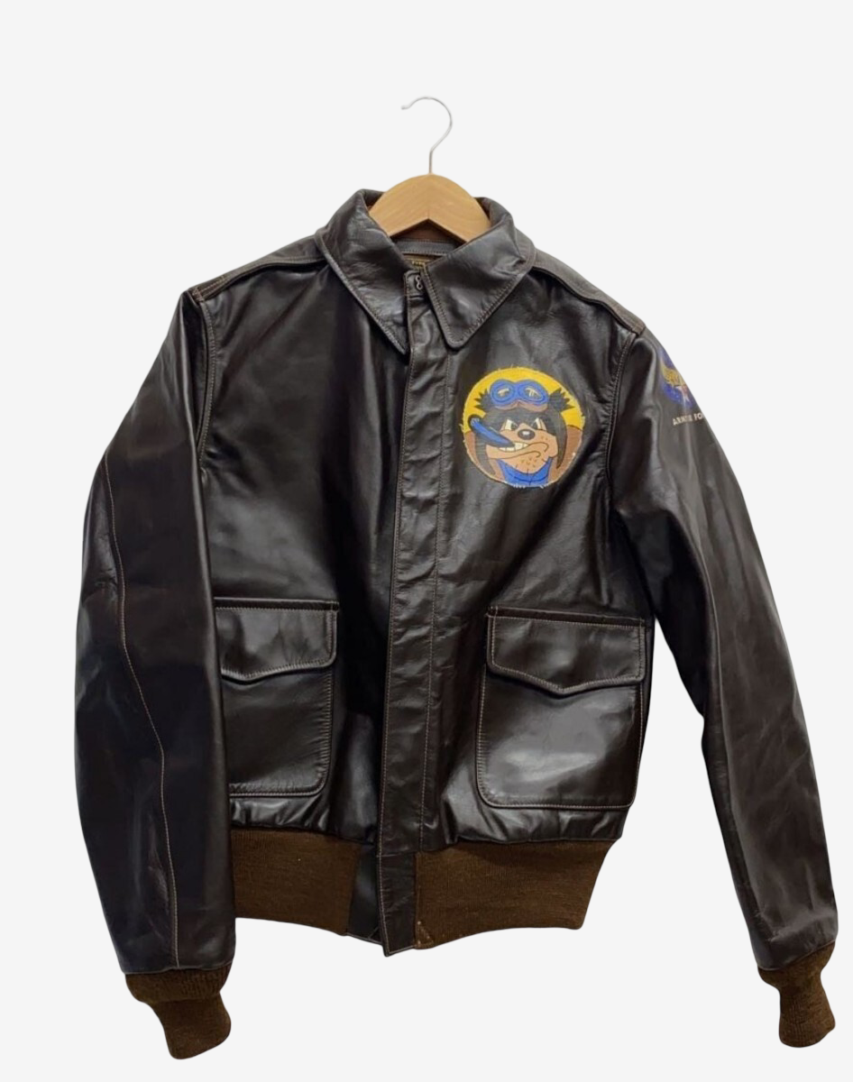 Buzz Rickson A-2 Joker’s Wild II Pin Up WWII 61st Fighter Squadron Custom Leather Jacket Rare