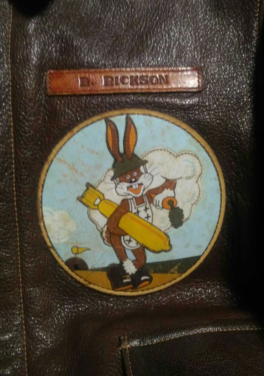 Buzz Rickson’s A-2 Flight Jacket “The Body” Steve McQueen Nose Art Back Paint Custom Rough Wear 23380 Horsehide Size 36