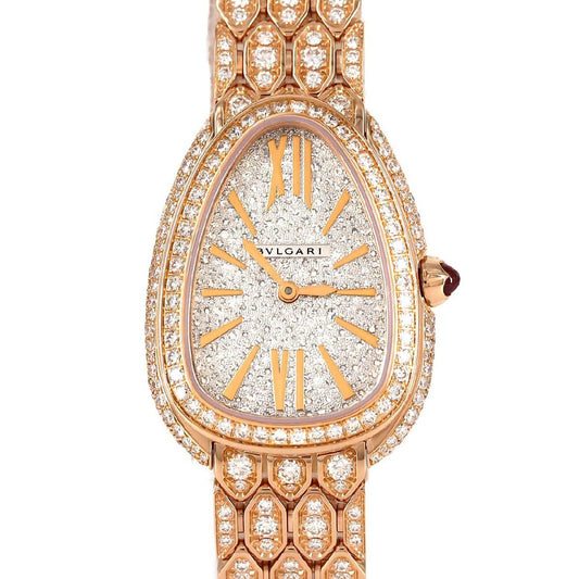 Bvlgari Serpenti Seduttori 103160 PG × RG Diamond Full Pavé Dial & Bracelet · Quartz · 33mm · Box & Papers · Luxury Serpent Watch